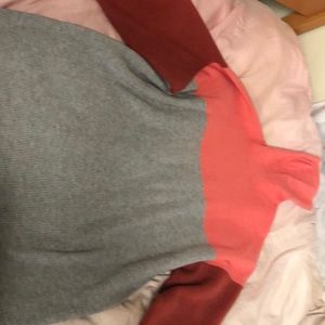 Color block turtleneck sweater